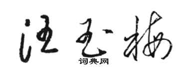 駱恆光汪玉梅草書個性簽名怎么寫