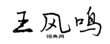 曾慶福王風鳴行書個性簽名怎么寫