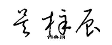 梁錦英吳梓辰草書個性簽名怎么寫