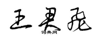 曾慶福王君飛草書個性簽名怎么寫