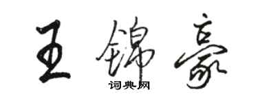 駱恆光王錦豪行書個性簽名怎么寫