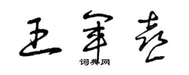 曾慶福王軍喜草書個性簽名怎么寫