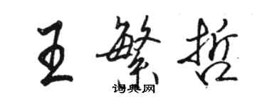 駱恆光王繁哲行書個性簽名怎么寫