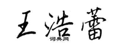 王正良王浩蕾行書個性簽名怎么寫