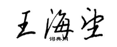 王正良王海望行書個性簽名怎么寫