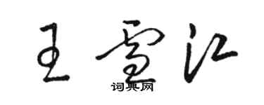 駱恆光王雪江草書個性簽名怎么寫