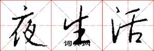 錢沛雲夜生活行書怎么寫
