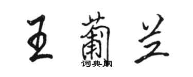 駱恆光王葡蘭行書個性簽名怎么寫