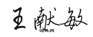 駱恆光王獻敏行書個性簽名怎么寫