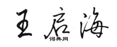 駱恆光王啟海行書個性簽名怎么寫