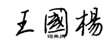 王正良王國楊行書個性簽名怎么寫