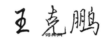 駱恆光王克鵬行書個性簽名怎么寫