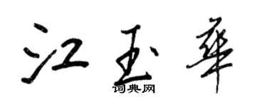 王正良江玉華行書個性簽名怎么寫