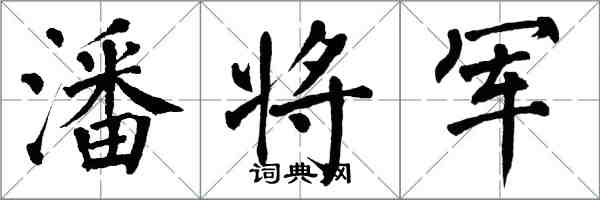 翁闓運潘將軍楷書怎么寫