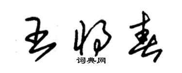 朱錫榮王將春草書個性簽名怎么寫