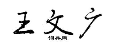 曾慶福王文廣行書個性簽名怎么寫