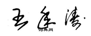 朱錫榮王年濤草書個性簽名怎么寫