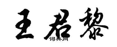 胡問遂王君黎行書個性簽名怎么寫