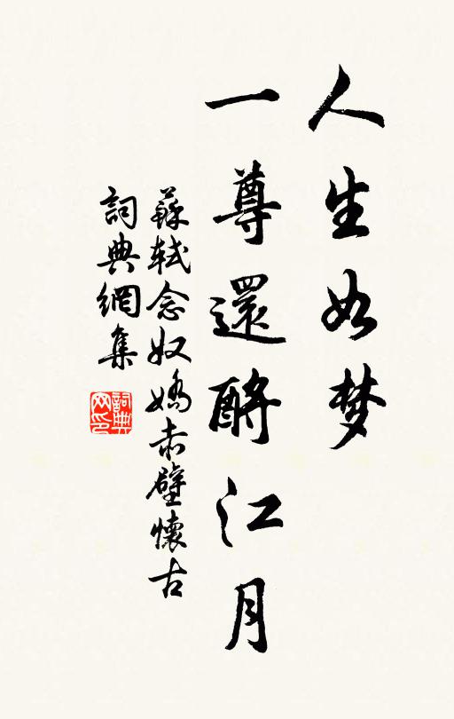 蘇軾人生如夢,一尊還酹江月書法作品欣賞