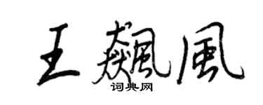 王正良王飈風行書個性簽名怎么寫