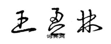 曾慶福王盈林草書個性簽名怎么寫