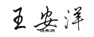 駱恆光王安洋行書個性簽名怎么寫