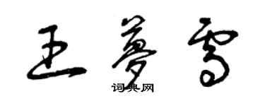 曾慶福王夢雪草書個性簽名怎么寫