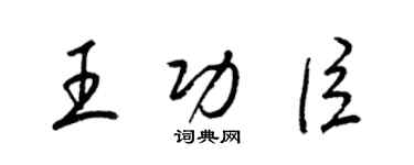 梁錦英王功臣草書個性簽名怎么寫