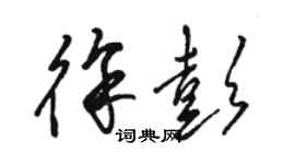 駱恆光徐彭草書個性簽名怎么寫