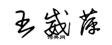 朱錫榮王威萍草書個性簽名怎么寫