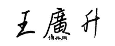 王正良王廣升行書個性簽名怎么寫