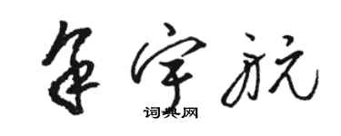 駱恆光余宇航草書個性簽名怎么寫