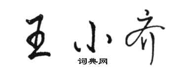 駱恆光王小齊行書個性簽名怎么寫