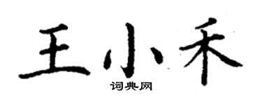 丁謙王小禾楷書個性簽名怎么寫