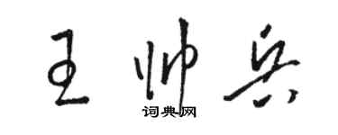 駱恆光王帥兵草書個性簽名怎么寫