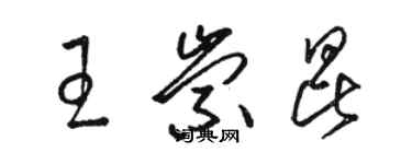 駱恆光王崇昆草書個性簽名怎么寫