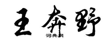 胡問遂王奔野行書個性簽名怎么寫