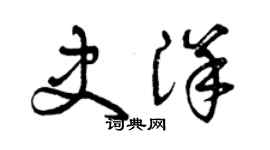 曾慶福史洋草書個性簽名怎么寫