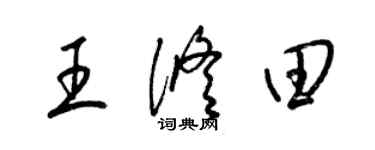 梁錦英王修田草書個性簽名怎么寫