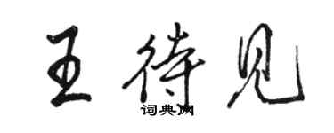 駱恆光王待見行書個性簽名怎么寫