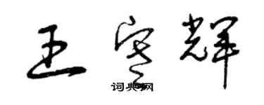 曾慶福王寒輝草書個性簽名怎么寫