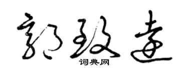 曾慶福郭致遠草書個性簽名怎么寫