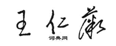 駱恆光王仁薇草書個性簽名怎么寫