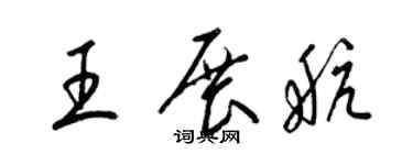 梁錦英王展航草書個性簽名怎么寫