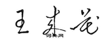 駱恆光王來花草書個性簽名怎么寫