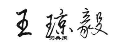 駱恆光王瓊毅行書個性簽名怎么寫