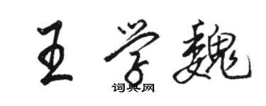 駱恆光王學魏行書個性簽名怎么寫