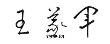 駱恆光王義軍草書個性簽名怎么寫