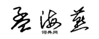 朱錫榮孟海燕草書個性簽名怎么寫