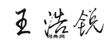 駱恆光王浩銳行書個性簽名怎么寫